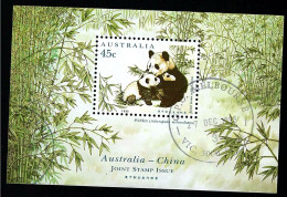 1995 Giant Panda Michel AU BL19 Stamp Number AU 1459d Yvert Et Tellier AU BF29 Stanley Gibbons AU MS1551b Used - Blocs - Feuillets