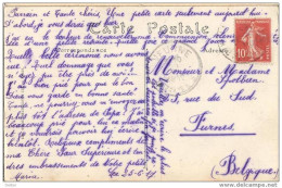 Ap21:10ct Semeuse:Jeanne D'Arc:> VEURNE: VEURNE FURNES 29 VI 1917 - Zona Non Occupata