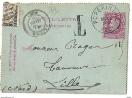 V643: 10ct Carte Lettre : POPERINGHE > Lille : Getaxeerd: T- +  Verder Uit Te Zoeken.... - Other & Unclassified