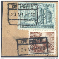 _4Zm538:  Fragment Met N° 767+772:  Spoorwegstempel  DE PINTE - 1948 Export