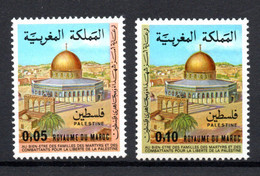 1978 - Morocco- Maroc- Palestinian  Solidarity- Soutien Aux Palestiniens- Dome- Jerusalem- El Quds-  Set 2v.MNH** - Mosques & Synagogues