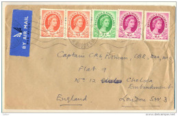 _4V906: Letter N..RHODESIA: 2x ½x+2d+2x 6d : By Airmail > England  3.IV.58 - Rhodesien & Nyasaland (1954-1963)