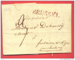 _5i-989: Volledige Brief: Verstuurd Uit BRUSSEL  28 Mars 1824  > Fontaine L'Evêque Par Charleroy - 1815-1830 (Hollandse Tijd)