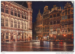 _Cc467: BRUXELLES : Grand Place La Nuit Brussel Grote Markt Bij Nach..>italie + Etiquette AL MITTENTE...inconne + Auto's - Brussel Bij Nacht