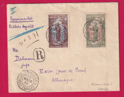 BRAZAVILLE CONGO FRANCAIS RECOMMANDE EXPRESS 1913 POUR EXIN ALLEMAGNE LETTRE - Storia Postale