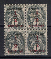 Andorre - YV 1 N** MNH Luxe En Bloc De 4 - Unused Stamps