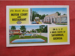 Old South  Manor Motor Court & Restaurant. 4 Miles South Of Savannah   Georgia > Savannah   Ref 6250 - Savannah