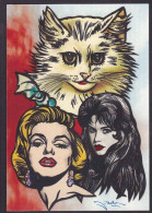 CPM Bardot Brigitte Tirage 30 Exemplaires Numérotés Signés Par JIHEL Marilyn Monroe Chat Cat - Artistes