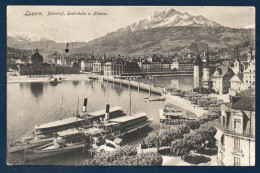 Lucerne. Luzern. Bahnhof, Seebrucke Und Pilatus. 1908 - Lucerna