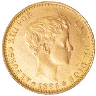 Espagne-Alphonse XIII 20 Pesetas 1896 Refrappe De 1962 Madrid - Test- Und Nachprägungen