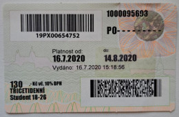 2020..CZECH REPUBLIC .. STUDENT PUBLIC TRANSPORT TICKET - Tickets D'entrée