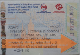 CZECH REPUBLIC .. TRANSFER TICKET..PRAGUE INTEGRATED TRANSPORT - Tickets D'entrée