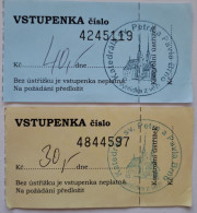 CZECH REPUBLIC.. BRNO.. LOT OF 2 TICKETS TO CATHEDRAL OF PETER AND PAUL - Tickets D'entrée