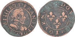 France - Double Tournois - HENRI III - Non Daté (1591-1594) - Paris (A) - 16-082 - 1574-1589 Henry III