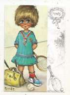 Cp, Illustrateur, Signée Michel Thomas, LES PETITS, Mademoiselle Tennis, Sports, Voyagée, Ed. Pram, 1981 - Thomas