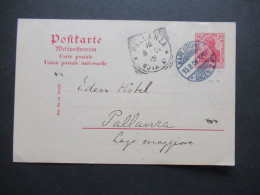 DR 1904 Germania GA Sauberer Stempel Karlsruhe (Baden) 2 Nach Italien Mit Ank. Stempel Pallanza / PK Weltpostverein - Postkarten