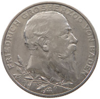 BADEN 2 MARK 1902 FRIEDRICH I. (1856-1907) #MA 005936 - 2, 3 & 5 Mark Zilver