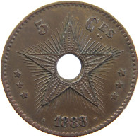 BELGIAN CONGO 5 CENTIMES 1888 LEOPOLD II. 1865-1909 #MA 065013 - 1885-1909: Leopold II