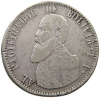 BOLIVIA MELGAREJO 1865 VALOR DE JENERAL MELGAREJO SILVER #MA 024532 - Bolivië