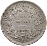 BOLIVIA 50 CENTAVOS 1899  #MA 024536 - Bolivia