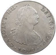 BOLIVIA 8 REALES 1791 PR CARLOS IV, 1788-1808 DOUBLE STRUCK DATE #MA 025519 - Bolivia