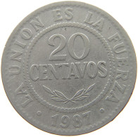 BOLIVIA 20 CENTAVOS 1987  #MA 025479 - Bolivië