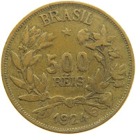 BRAZIL 500 REIS 1924  #MA 025237 - Brésil