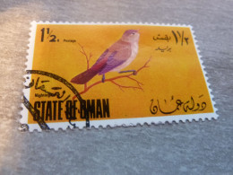 State Of Oman - Nightingale -  Val 1 1/2 B - Postage - Polychrome - Oblitéré - Année 1970 - - Sparrows