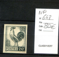121123  NON DENTELE YVERT N° 648        Coté80€ - 1941-1950