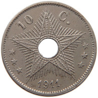 CONGO BELGIAN 10 CENTIMES 1911  #MA 067401 - 1910-1934: Alberto I