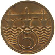 CZECHOSLOVAKIA 5 HALER 1923  #MA 022743 - Tchécoslovaquie