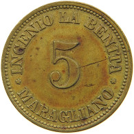 CUBA 5 CENTAVOS 1882 BARMEJA MARAGLIANO - INGENIO LA BENITA #MA 020815 - Cuba