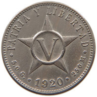 CUBA 5 CENTAVOS 1920  #MA 020725 - Kuba