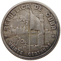 CUBA 20 CENTAVOS 1952  #MA 016750 - Kuba