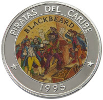 CUBA 10 PESOS 1995 ALUMINIUM PATTERN , REEDED EDGE, PIRATAS DEL CARIBE #MA 015067 - Cuba