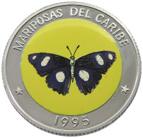 CUBA 10 PESOS 1995 ALUMINIUM PATTERN , REEDED EDGE, MARIPOSAS DEL CARIBE #MA 015049 - Cuba