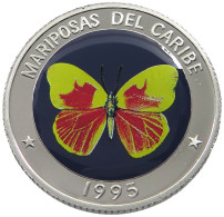 CUBA 10 PESOS 1995 ALUMINIUM PATTERN , REEDED EDGE, MARIPOSAS DEL CARIBE #MA 015050 - Kuba