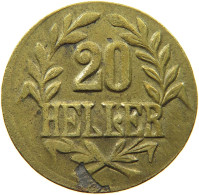 DEUTSCH OSTAFRIKA 20 HELLER 1916 T 20 HELLER DEUTSCH-OSTAFRIKA 1916 T #MA 003614 - Duits-Oost-Afrika