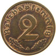 DRITTES REICH 2 PFENNIG 1937 A  #MA 011981 - 2 Reichspfennig