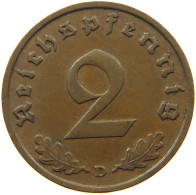 DRITTES REICH 2 PFENNIG 1936 D  #MA 100015 - 2 Reichspfennig