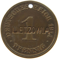 DEUTSCHLAND / KAISERREICH 1 PFENNIG 1914 J KAISERREICH 1 PF. J.10 1915A MIT GEGENSTEMPEL LIETZOWIA (BERLIN) #MA 011763 - 1 Pfennig