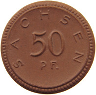 DEUTSCHES REICH, SACHSEN, 50 PFENNIG 1921 BÖTTGER-STEINZEUG #MA 003870 - Otros & Sin Clasificación