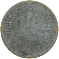 DEUTSCHES REICH 10 PFENNIG 1921 GEGENSTEMPEL E #MA 102789 - 10 Rentenpfennig & 10 Reichspfennig