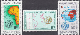 Morocco 1964 Meteorology,Weather Day,WMO,Maps,Globe,Space 3v Set MNH - Andere & Zonder Classificatie