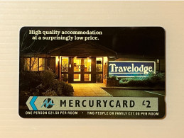 UK United Kingdom - British MercuryCard Gpt Phonecard - Travelodge - Set Of 1 Used Card - Mercury Communications & Paytelco