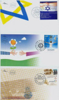 ISRAEL 2010 FDC COMPLETE YEAR SET WITH S/SHEETS SEE 11 SCANS - Storia Postale