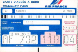 Carte D'accès à Bord Air France - Cartes D'embarquement