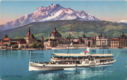 SUISSE - Luzern Und Pilatus - Ferry - Touristes - Lac - Ville - Carte Postale Ancienne - Lucerne