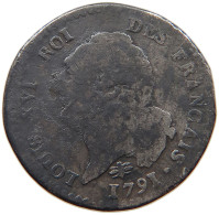 FRANCE 15 SOLS 1791 D LYON LOUIS XVI. (1774-1793) #MA 105092 - 1791-1792 Costituzione 