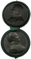 FRANCE 2 MEDAILLEN 1821 CAQUE MEDAL, TOD NAPOLEONS, ZWEI MEDALLEN PASST ZUSSAMEN #MA 003705 - Otros & Sin Clasificación